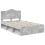 vidaXL Bed Frame Concerte Grey 135 x 190 cm Solid Pine Wood 4