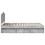 vidaXL Bed Frame Concerte Grey 135 x 190 cm Solid Pine Wood 8