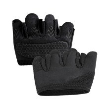 Short Workout Gloves Full Palms Protection for Men-Black M