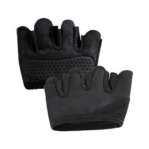 Short Workout Gloves Full Palms Protection for Men-Black M