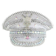 Shimmering Marine Hat Elegant Rhinestones Sequins Costume