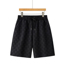 Men's Shorts Casual Stretch Solid Short Elastic Waist-Black XL