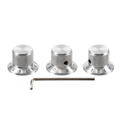3Pcs Guitar Contral Knobs, Clear Knobs Electric Guitar Bass Top