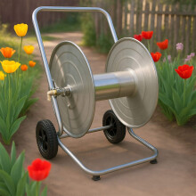 Stainless Steel Garden Hose Cart, 200m Capacity