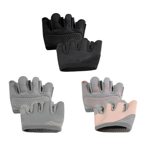 Short Workout Gloves Full Palms Protection for Men-Black M 1
