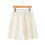 Men's Shorts Casual Stretch Solid Short Elastic Waist-White M 5