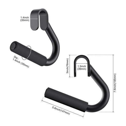 2Pcs Ergonomic Hook Type Pull Up Handle for Home Fitness 2