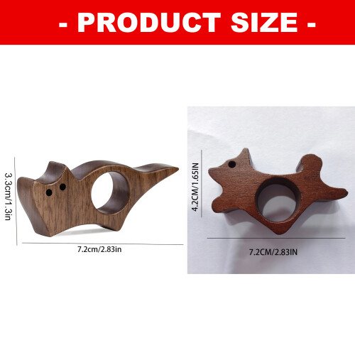 2pcs Multifunctional Thumb Bookmarks In Wood Material-cat cat 2