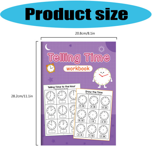 Kids Clock Reading Exercise Book 32 Pages Telling Time Activity 2
