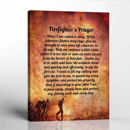 Firefighter Prayer Canvas Print 11x14