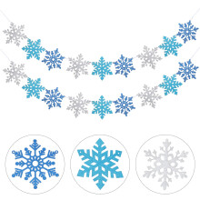 Snowflake Paper Banner Set – Winter Holiday Decoration
