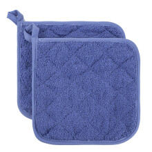 Topflappen aus Baumwollfrottee, 2er-Pack, Blau