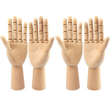 Modelo de mano de madera de 10 pulgadas, juego de 4 (2 izquierdas y 2 derechas)