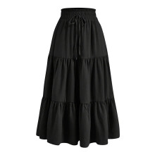 Gonna lunga a trapezio a vita alta da donna