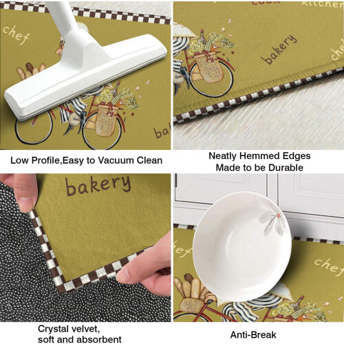 Kitchen Chef Mat Set of 2 – Non-Slip Polyester Rugs 2