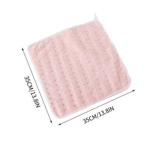 Βρεφική πετσέτα 35x35cm από φλις κοραλί, ροζ 2