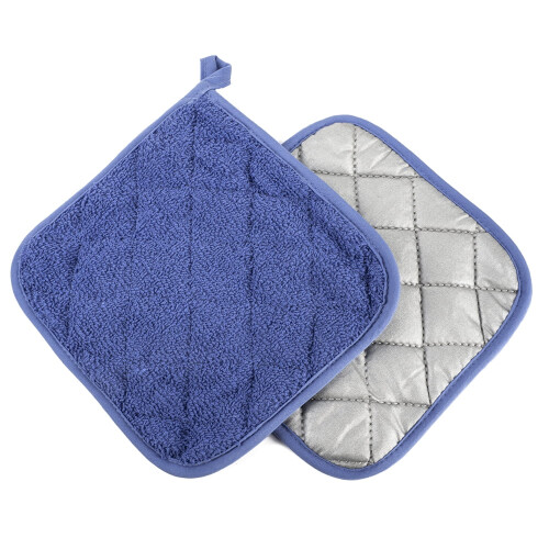 Topflappen aus Baumwollfrottee, 2er-Pack, Blau 2
