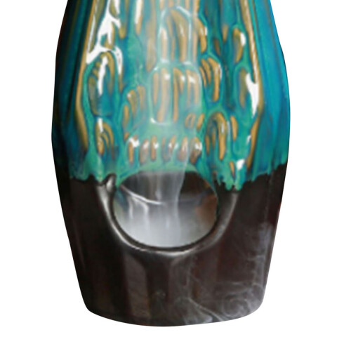 Ceramic Backflow Incense Burner Straight Grain Double-Sided 1