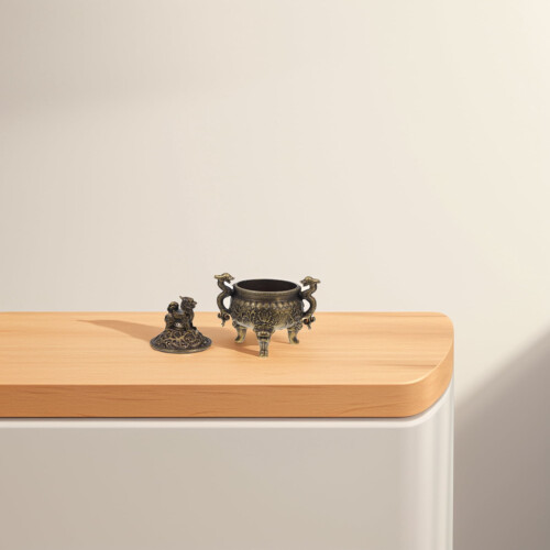 Copper Incense Burner with Lid, 6cm, Three-Legged 2