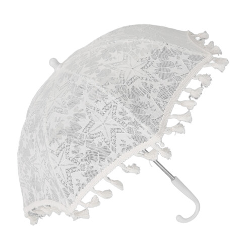 Parasol en dentelle blanche – 48 cm pliable 1