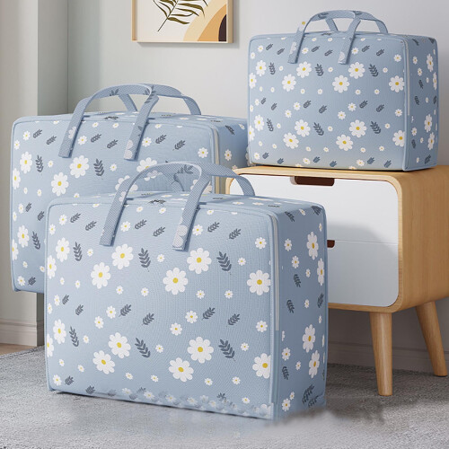 Large Non-Woven Storage Bag with Double Zipper – Blue 1