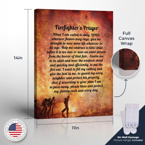 Firefighter Prayer Canvas Print 11x14 1