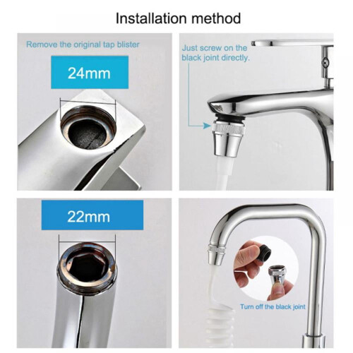 Faucet Extender Hose 22mm/24mm ABS White 2 pcs 1