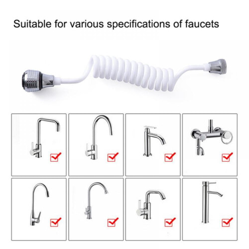 Faucet Extender Hose 22mm/24mm ABS White 2 pcs 2