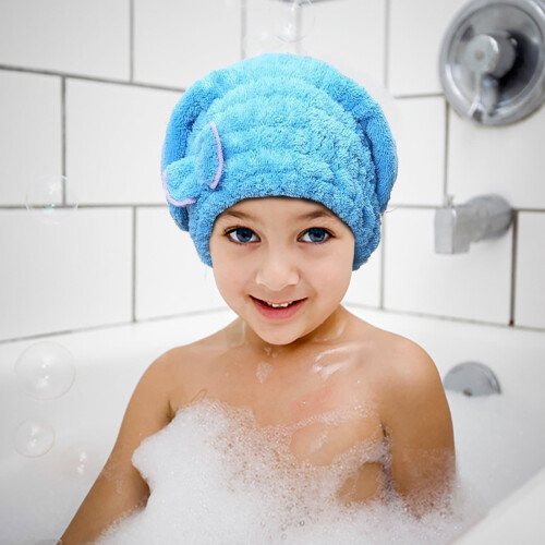 Microfiber Hair Drying Cap with Bow Knot – 30x25cm 2