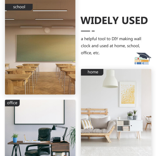 Black DIY Clock Movement Mechanism for Battery-Powered Wall 1