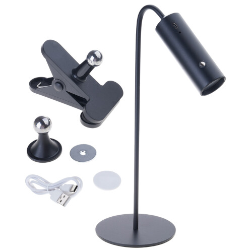 Lampe de bureau LED réglable avec rotule magnétique,-Noir