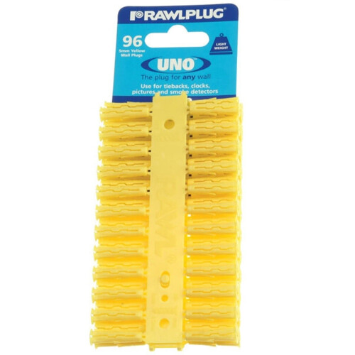 (24mm x 5mm, Yellow) Rawlplug Universal Wall Plug (Pack Of 96)