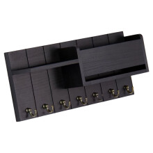 Handcrafted Wood Wall Shelf With 7-7 hook envelope hold