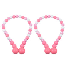 Wooden Beaded Magnetic Curtain Tiebacks Drape Tie Backs-pink