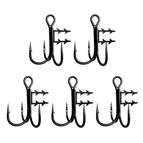 5Pcs Fish Hooks Corrosions Resistant Coating Live Lures-No. 4