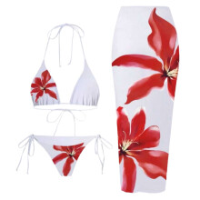 Comfortable Swimsuit for Women Skirt Type Floral-Print 2 S