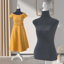 Adjustable Sewing Mannequin with Wooden Tripod, Grey