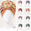 Retro Print Turban Cap – Soft Stretch Polyester, One Size 1
