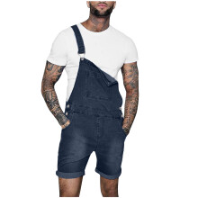 Peto corto vaquero para hombre, azul oscuro, corte recto.