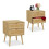 Bedside Table with 2 Wood-Effect Rattan Drawers 1