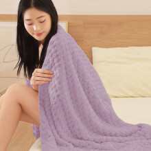 Purple Polyester Flannel Throw Blanket 100 x 70 cm