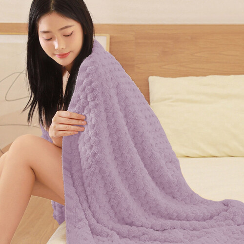Purple Polyester Flannel Throw Blanket 100 x 70 cm
