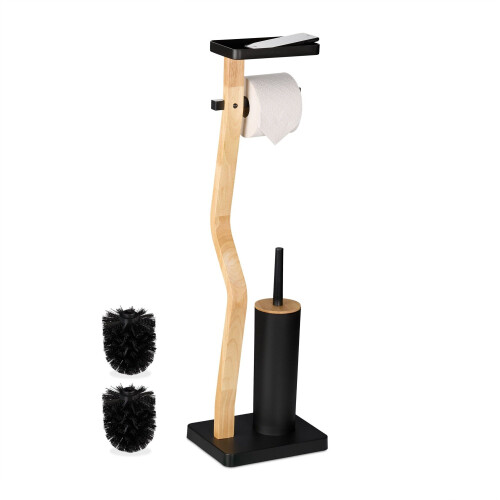 Toilet Roll Holder & Brush Set with Shelf