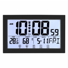 Digital Wall Clock with Thermometer and Alarm