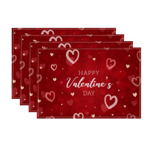 Valentine's Day Placemat Red Heart Design 45x30cm