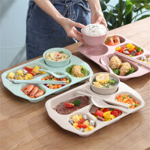 Wheat Straw 5-Compartment Plate Set – 8-Pack