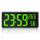 Large Digital Wall Clock with Temp & Humidity – Green 1