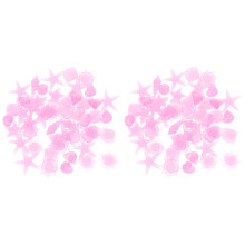 200Pcs Pink Resin Glow Rocks Aquarium Stones Decorative Garden Pebbles