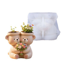 Detailed Bear With Flower Silicone Casting Mould For Handcraft