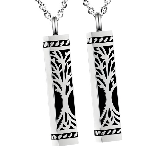 Colliers souvenirs de crémation, 2 pièces, bijoux-Argent